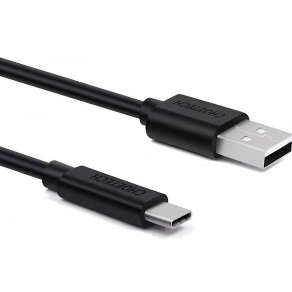 Дата кабель USB 2.0 AM to USB-C 3.0m 18W PVC black Choetech (AC0004-BK)