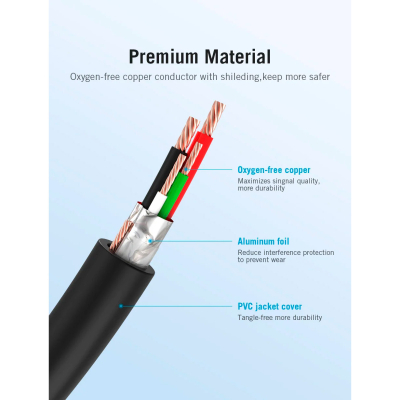 Дата кабель USB 2.0 AM to Micro 5P 0.5m Black Vention (VAS-A08-B050)