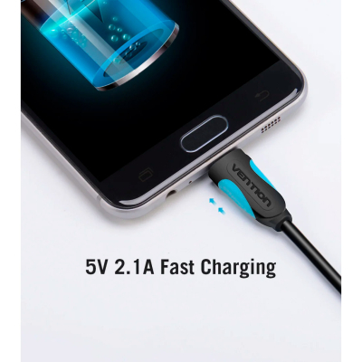 Дата кабель USB 2.0 AM to Micro 5P 2.0m Black Vention (VAS-A08-B200) (1827362)