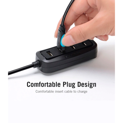 Дата кабель USB 2.0 AM to Micro 5P 2.0m Black Vention (VAS-A08-B200) (1827362)