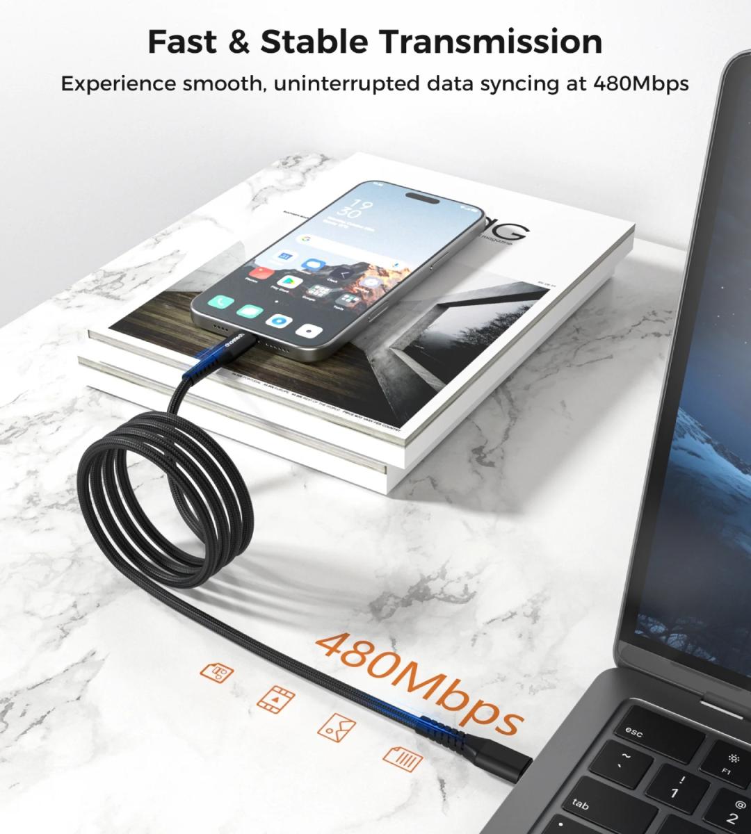 Дата кабель USB-C to Lightning 1.0m PD27W black Choetech (XCL-1030-BK)