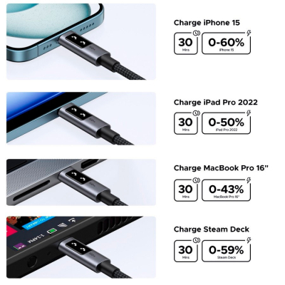 Дата кабель USB-C to USB-C 1.0m PD 100W L509 black Ugreen (35501)