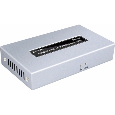 Адаптер HDMI extender 100m UHD 4K/60Hz CAT5E/6 + USB 2.0 Dtech (DT-7051)