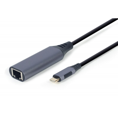Адаптер Cablexpert USB Type-C - RJ-45 (M/F), 0.15 м, Black (A-USB3C-LAN-01)