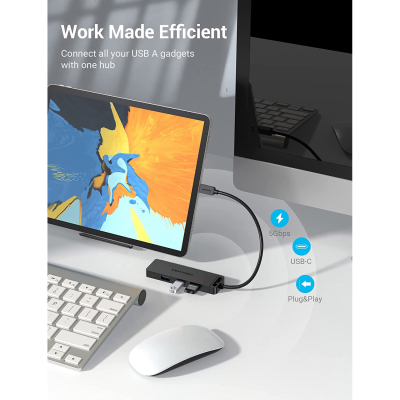 USB-хаб Vention TGKBB 4 ports Black