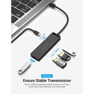 USB-хаб Vention TGKBB 4 ports Black