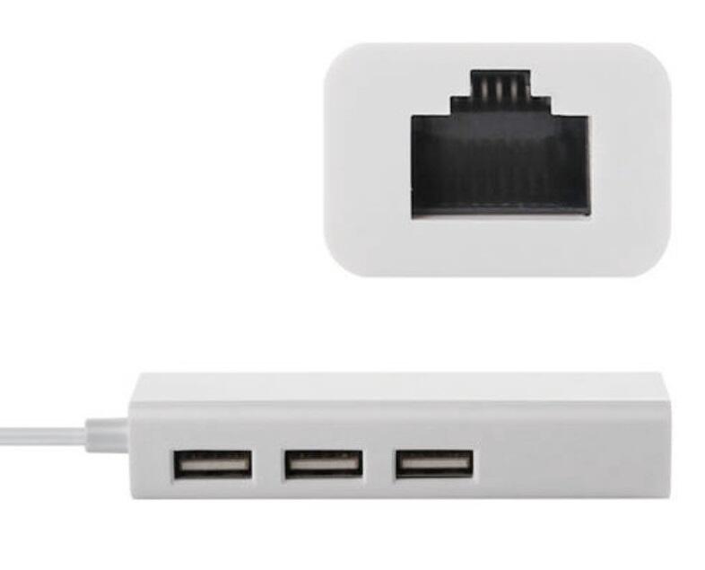 USB Hub Type-C Hub 3-port USB2.0 + RJ45 Fast Ethernet, білий (S0742) (1402083)