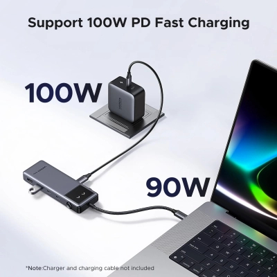 Концентратор Ugreen USB-C to HDMI + 2xUSB 3.2 + 2xUSB-C 3.2 + PD CM888 gray (35998)