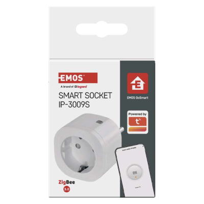Розумна розетка WIFI P5533 GoSmart, ZigBee 3.0, IP44 EMOS (P5533)