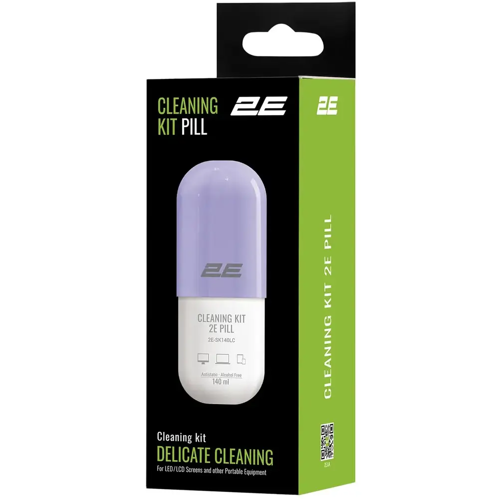 Набір для чищення 2E Pill (2E-SK140LC) LED/LCD + серветка 20х20 см White/Lilac