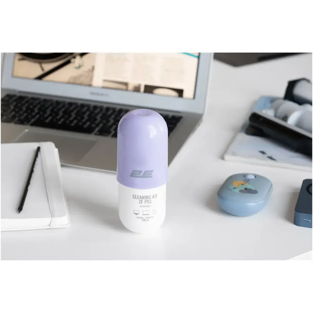 Набір для чищення 2E Pill (2E-SK140LC) LED/LCD + серветка 20х20 см White/Lilac