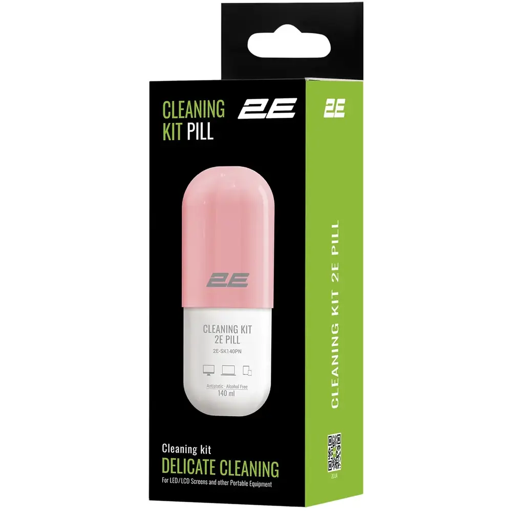 Набір для чищення 2E Pill (2E-SK140PN) LED/LCD + серветка 20х20 см White/Pink