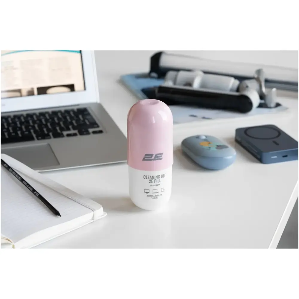 Набір для чищення 2E Pill (2E-SK140PN) LED/LCD + серветка 20х20 см White/Pink