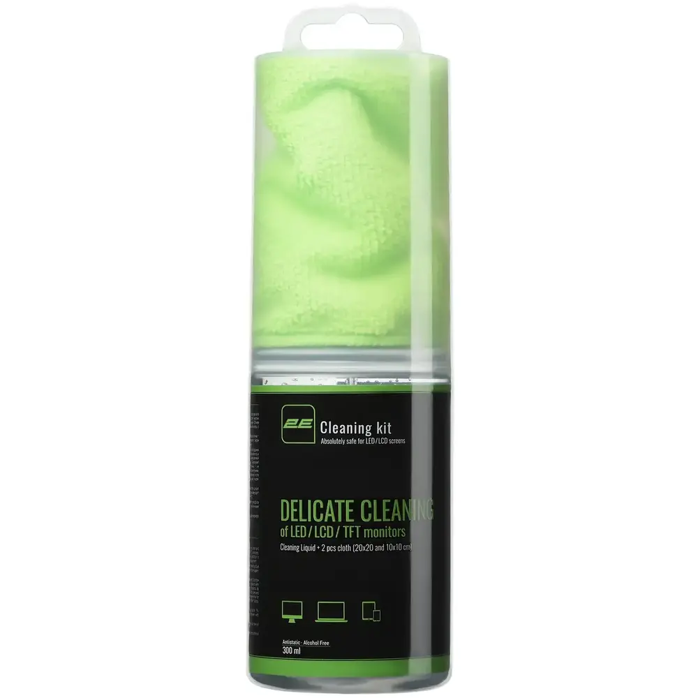 Спрей для очищення 2E 300ml Liquid for LED/LCD +2Microfibre (20X20 10X10см) (2E-SK300L)