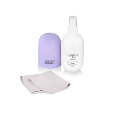 Спрей для очищення 2E PILL 140ml Liquid for office equipment +Microfibre 20 cm, white-lilac (2E-SK14