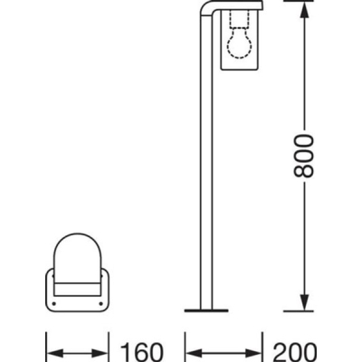 Cвітильник стовпчик LEDVANCE ENDURA CLASSIC CASCADE 80см E27 чорний (4058075554375)
