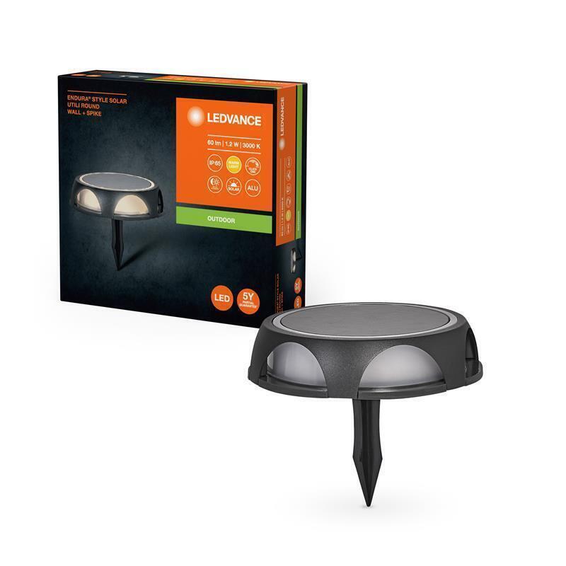 Світильник LEDVANCE LED 1.2Вт 3000K 60Лм фасадний автономний ENDURA STYLE SQUAERE SOLAR UTILI чорний (4058075834743) (1721782)