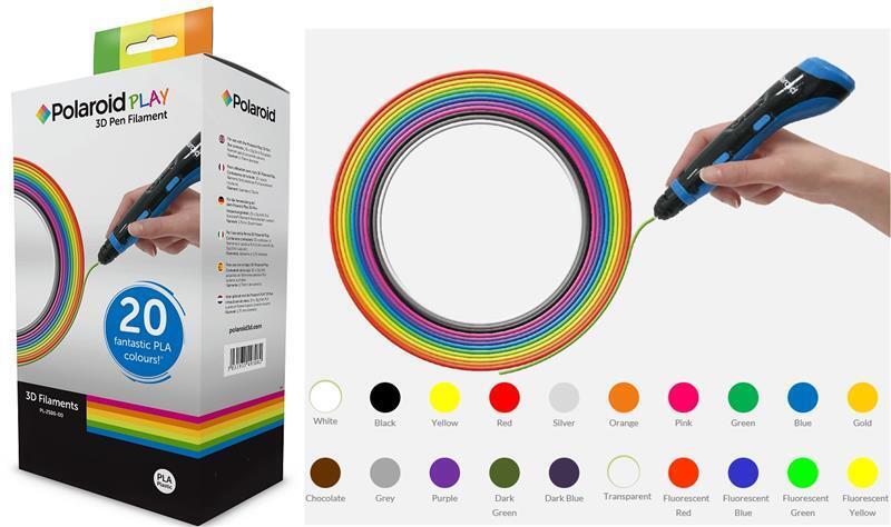 Картридж для 3D ручки Polaroid PLAY PLA, 1.75мм, нитка, 20шт, мікс (PL-2500-00) (1472535)