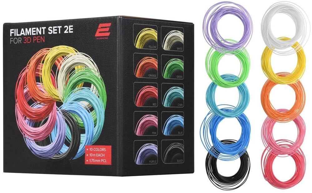 Набір ниток для 3D ручки 2E 1.75 мм, PCL (10 кол*10м) (1482449)