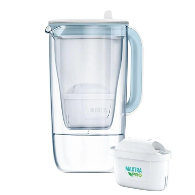 Фільтр-глечик Brita Glass Jug One скляний 2.5л (1.7л води) з фільтр-картриджем, синій (1050452)