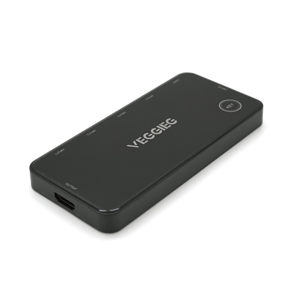 HDMI свіч VEGGIEG V-HD05 4k x 2k, 5 x 1 портів, з USB-кабелем і пультом дистанційного керування, Black, Blister (1638900)