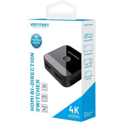 Спліттер VENTION HDMI 2.0 UHD 4K 60Hz 3D, HDCP,1080P перемикач двонаправлений (AKOB0)