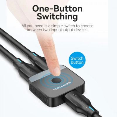 Спліттер VENTION HDMI 2.0 UHD 4K 60Hz 3D, HDCP,1080P перемикач двонаправлений (AKOB0)
