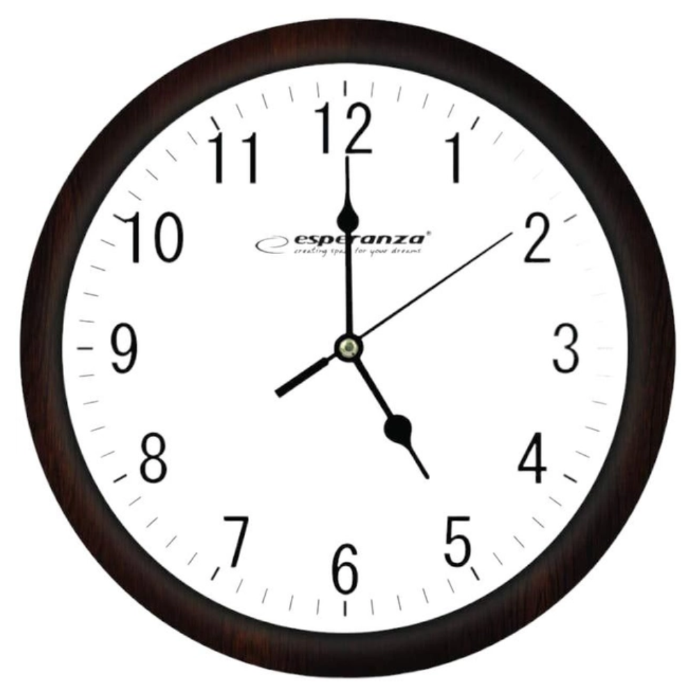 Настінний годинник Wall Clock Los Angeles White, п ластикова рамка та циферблат, діамерт 30 см EHC015W CLOCK LOS ANGELES WH ESPERANZA (EHC015W) (1676325)