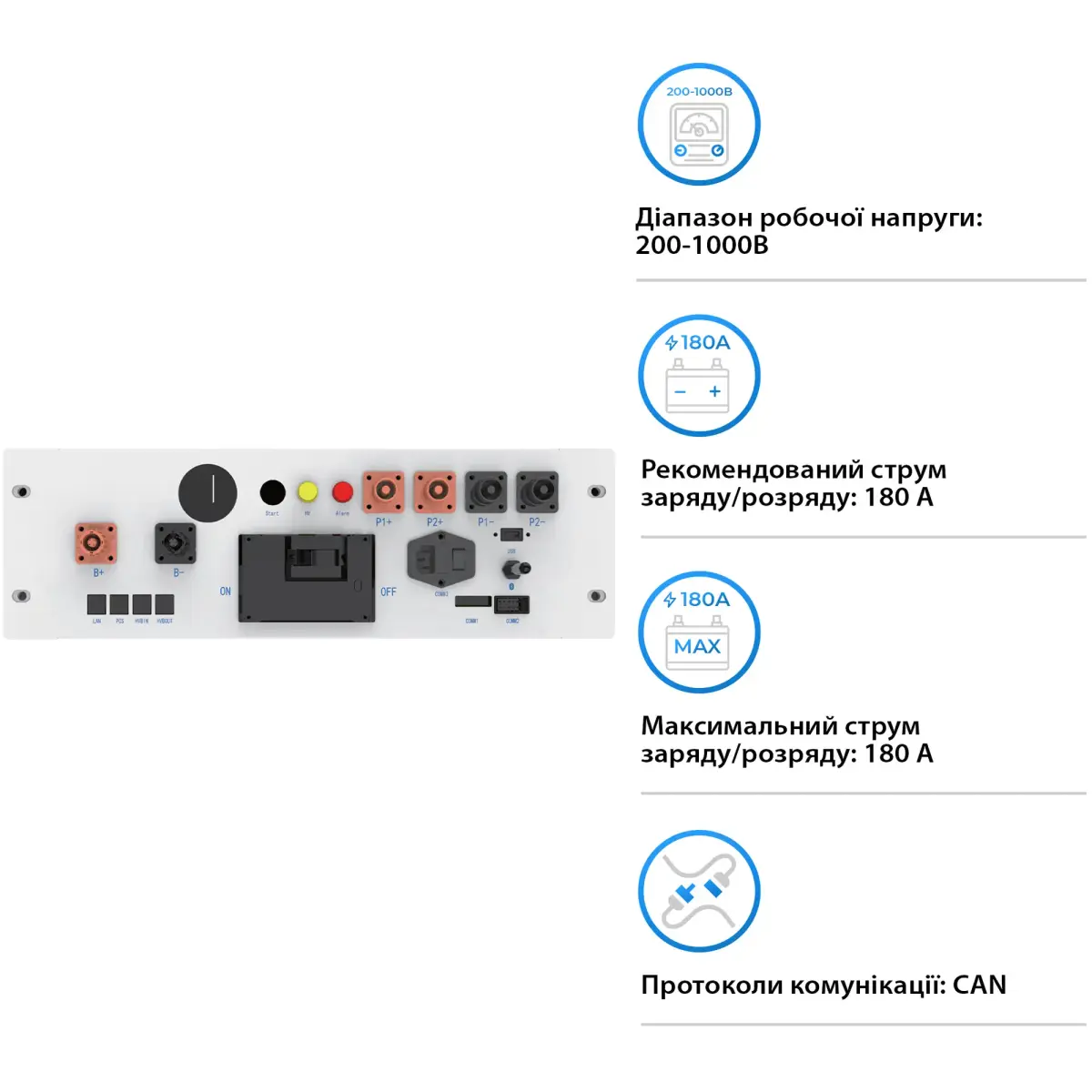 BMS для батарей DEYE BOS-B PRO 200-1000V 180A (BOS-B-PDU-2-A)