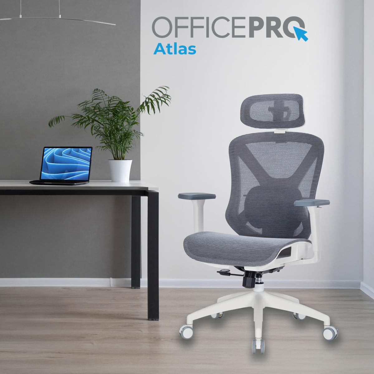 Крісло офісне Officepro Atlas OC630-W-DG-DG White/Dark Gray