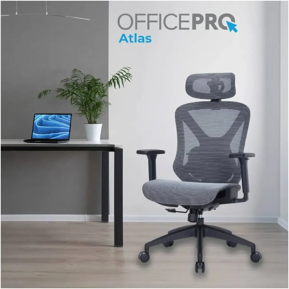 Крісло офісне Officepro AtlasOC630-B-DG-DG Black/Dark Gray