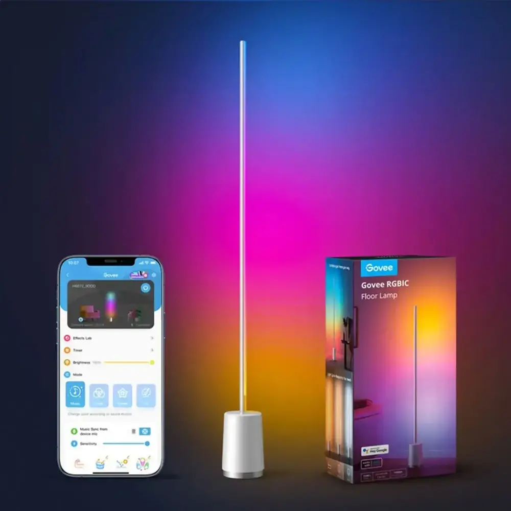 Торшер розумний Govee H6072 Lyra, 1500Lm, RGBICWW, WI-FI/Bluetooth, білий (H6072382) (1709658)