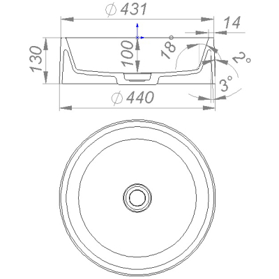 Раковина GRANADO Toro grafito (gbs0409)