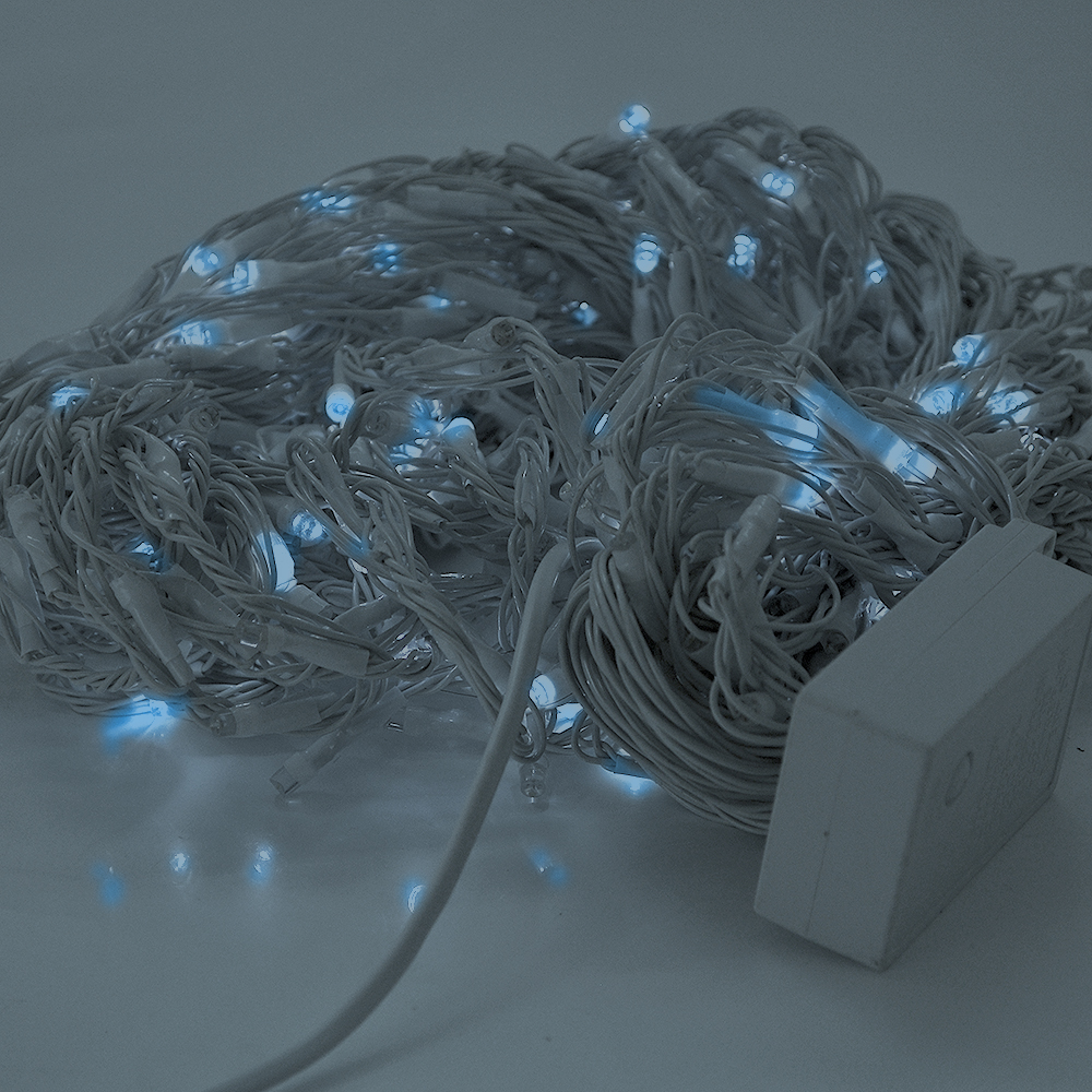 Гірлянда 480LED (Водоспад) Blue 8 режимів 3 * 2метра біла ізоляція BOX (1786021)