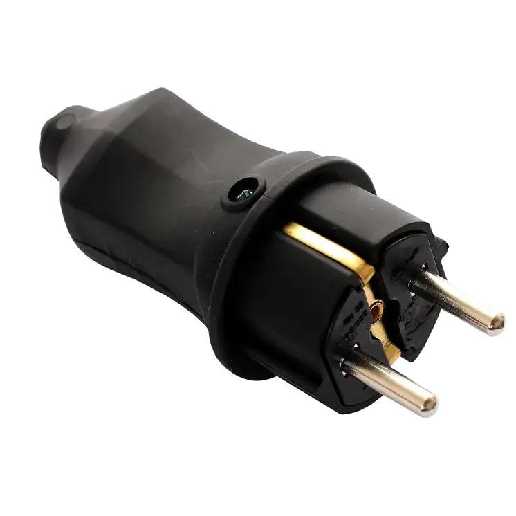 Вилка 16А з/к пряма (каучук) (ERKA 4001) (1687532)