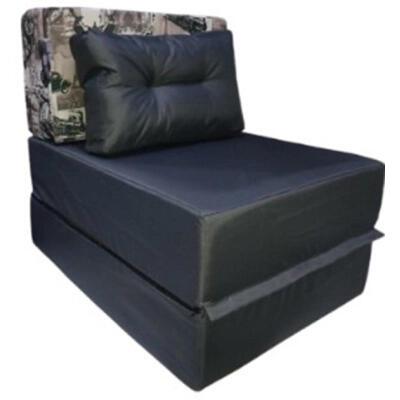 Диван офісний Примтекс плюс діван-крісло LOUNGE PPU XXL OX-312/PT-05 з подушкою 60х40, Grey/принт Paris (LOUNGE PPU XXL OX-312/PT-05)