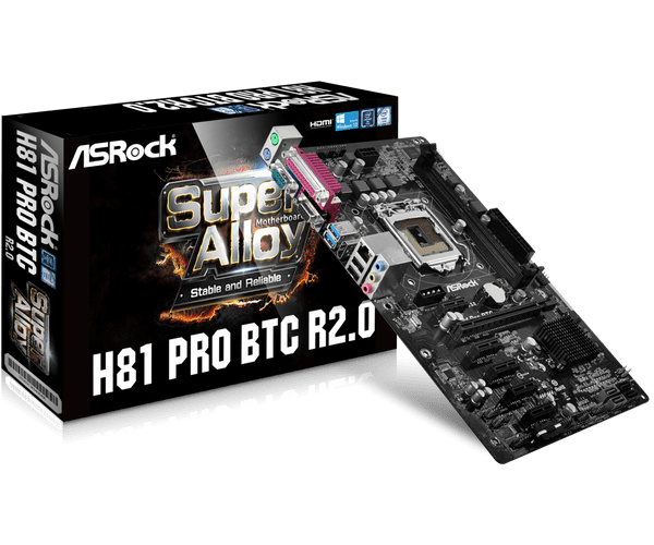 ASRock H81 PRO BTC R2.0/REF (1150/H81, 2*DDR3, 1xPCI-Ex16, 5xPCI-Ex1, 2xSATAIII, GLan, 5.1ch, ATX) (H81 PRO BTC R2.0/REF) (1709427)