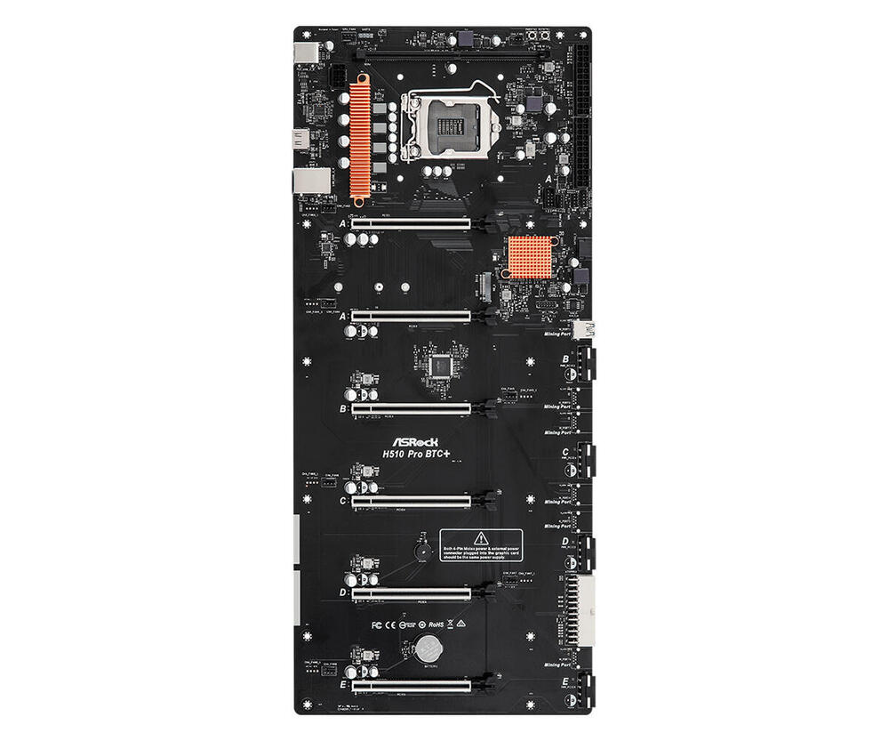 ASRock H510 Pro BTC+/REF (1200/H510, DDR4, 6xPCIex16, HDMI, 1xSATAІІІ, M.2, GLan, 501мм*224мм) (H510 Pro BTC+/REF) (1709431)