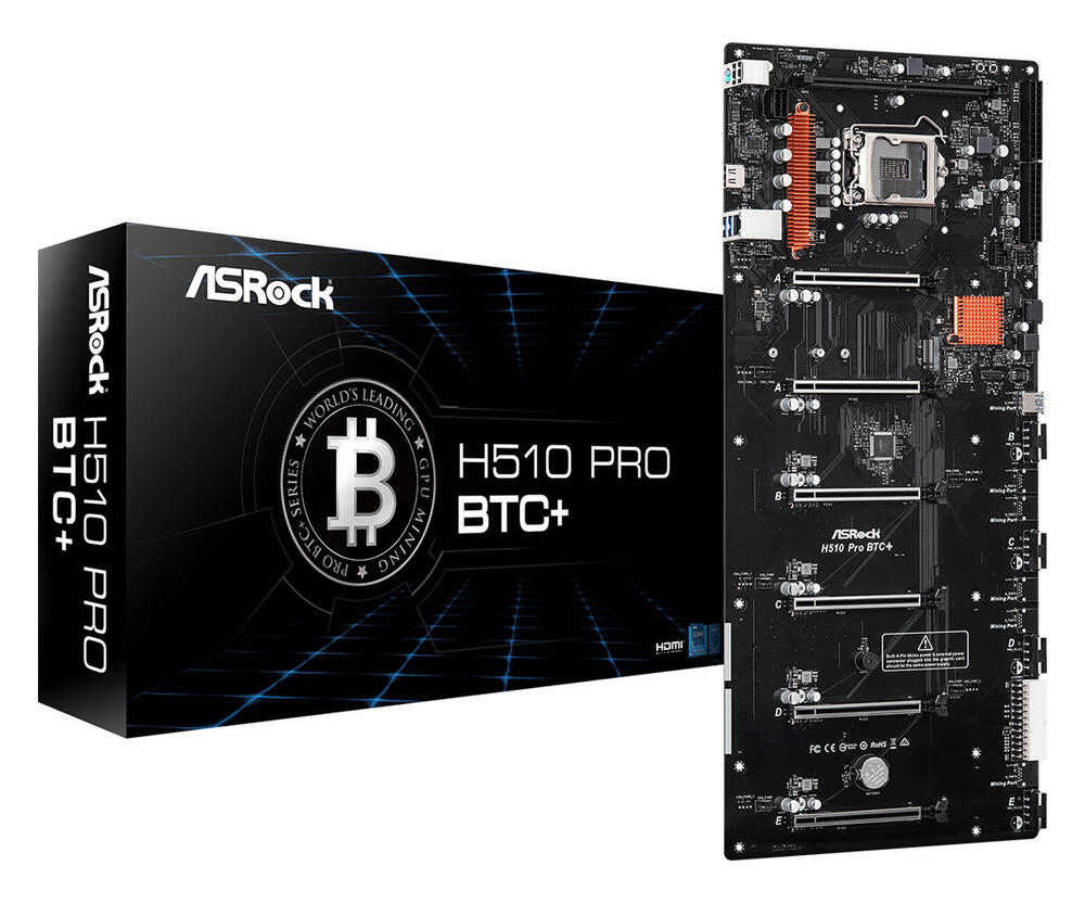 ASRock H510 Pro BTC+/REF (1200/H510, DDR4, 6xPCIex16, HDMI, 1xSATAІІІ, M.2, GLan, 501мм*224мм) (H510 Pro BTC+/REF) (1709431)