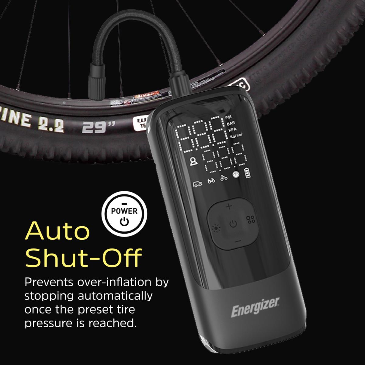 Автомобільний портативний компресор Energizer PAC4000 150 PSI, Power Bank 2000 mAh, Black (PAC4000)