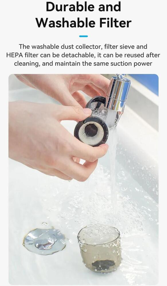 Автомобільний пилосос Vention 5000Pа 70W Li-Ion USB-C 4000мА/г синій (KRAL0) (1778593)