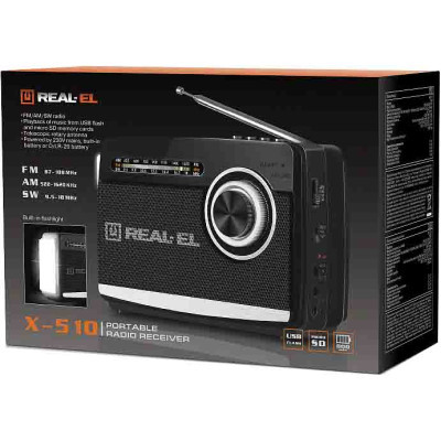 Портативний радіоприймач REAL-EL X-510 Black