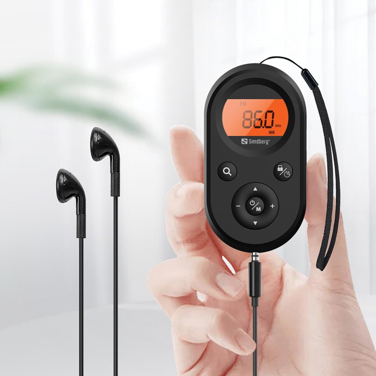 Радіо приймач FM/AM кишеньковий (Rechargeable) з навушниками, Sandberg (421-02)
