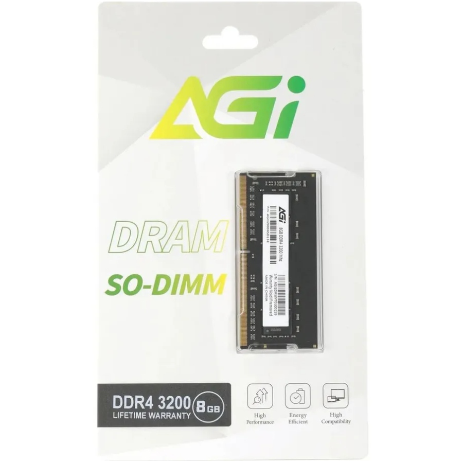 Модуль пам'яті SoDIMM 16Gb DDR4 3200 MHz AGI SD138, Retail (AGI320016SD138-ST)