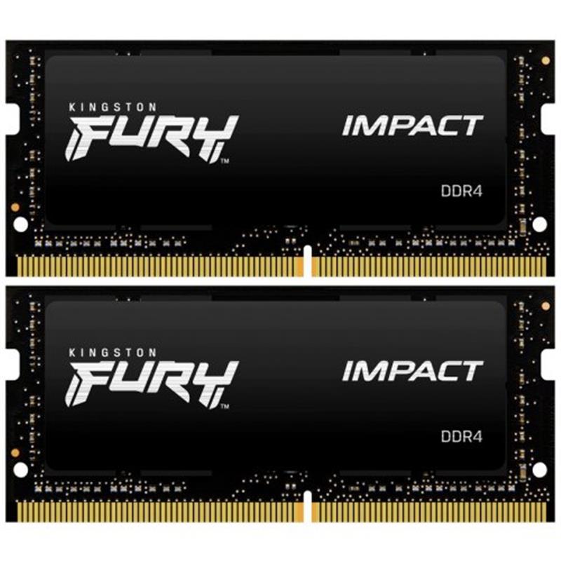 Модуль пам'яті для ноутбука SoDIMM DDR4 64GB (2x32GB) 3200 MHz Fury Impact Kingston Fury (ex.HyperX) (KF432S20IBK2/64)