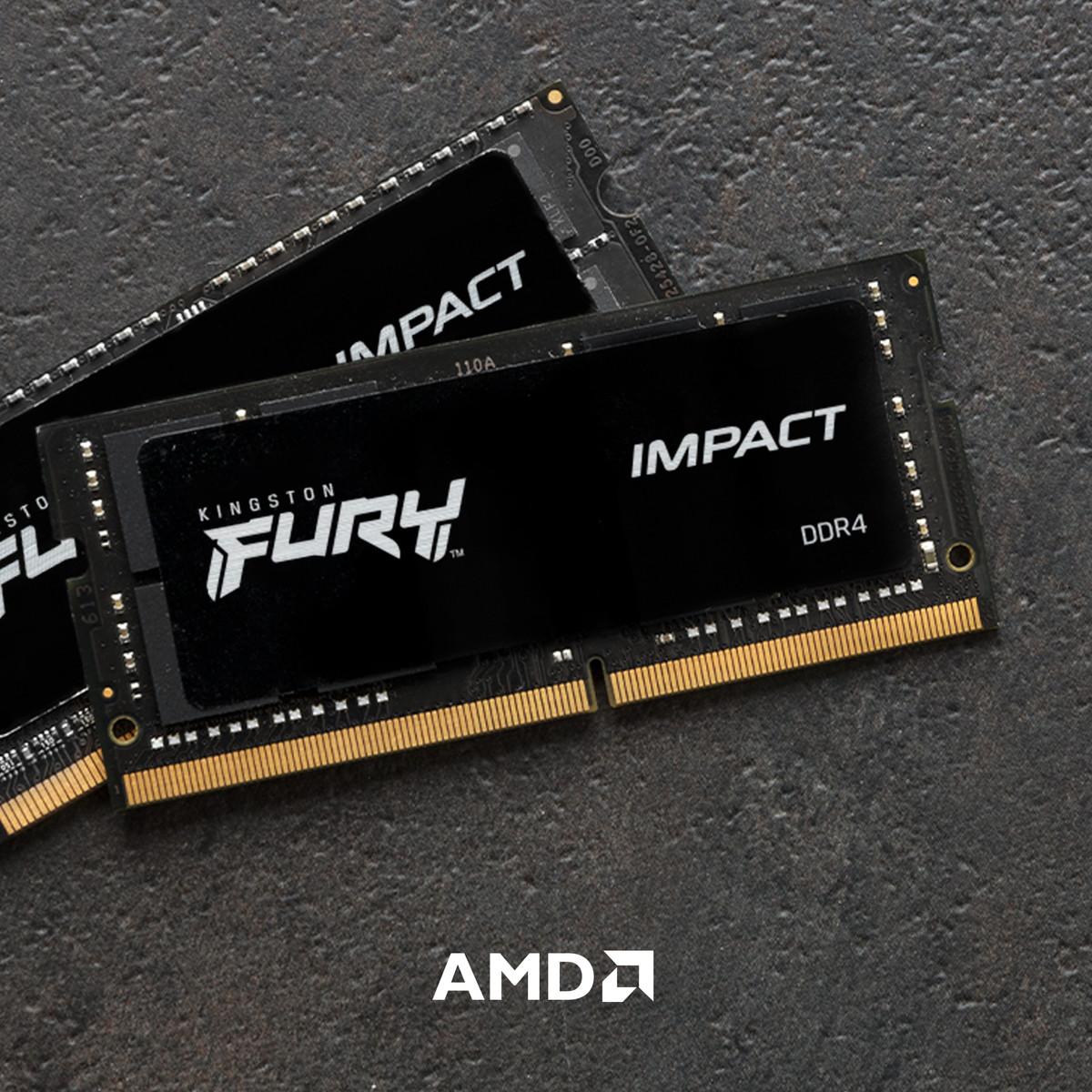 Модуль пам'яті для ноутбука SoDIMM DDR4 64GB (2x32GB) 3200 MHz Fury Impact Kingston Fury (ex.HyperX) (KF432S20IBK2/64)